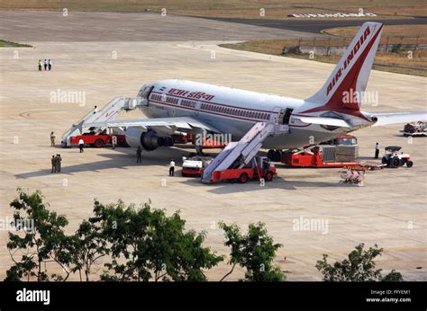 Air India aircraft on Aurangabad airport ; Maharashtra ; India Stock ...