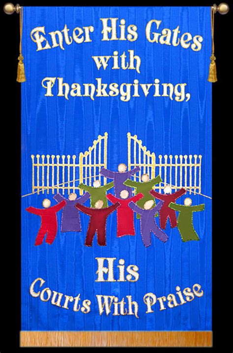 Thanksgiving Church Banner | Enter into His gates with Thanksgiving