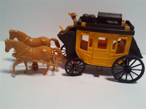 Vintage Toy Processed Plastic Western Cowboy Horse Stagecoach