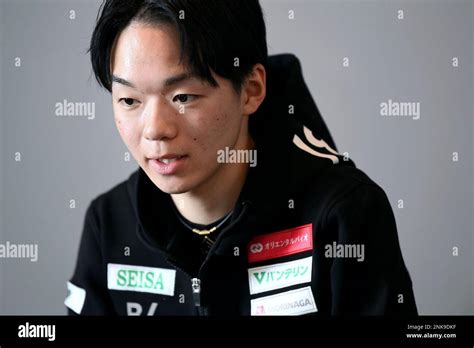 Japanese figure skater Yuma Kagiyama speaks during an interview in ...