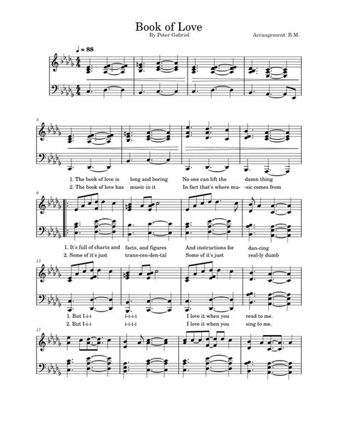 Peter Gabriel – Book of Love Sheet music for Piano (Solo) | Musescore.com