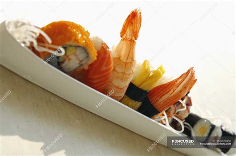 Assorted maki and nigiri sushi — asiatic, traditional - Stock Photo ...