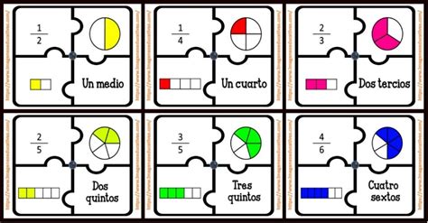 Puzzle para trabajar las fracciones - Imagenes Educativas | Fracciones ...