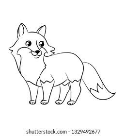 Fox Cute Outline Stock Vector (Royalty Free) 1329492677 | Shutterstock