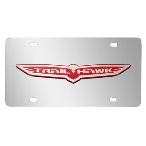 Jeep Trailhawk 3D Logo Mirror Chrome Stainless Steel License Plate ...