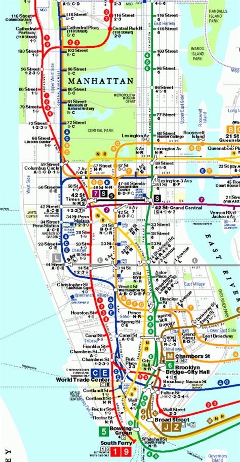 Printable Manhattan Subway Map