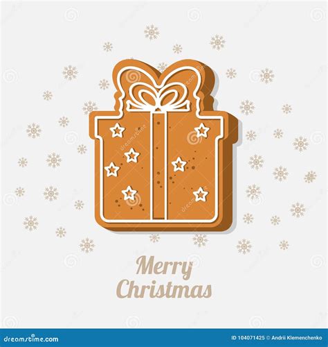 Christmas Cookies in the Form of a Gift Box. Vector Illustration. Stock ...