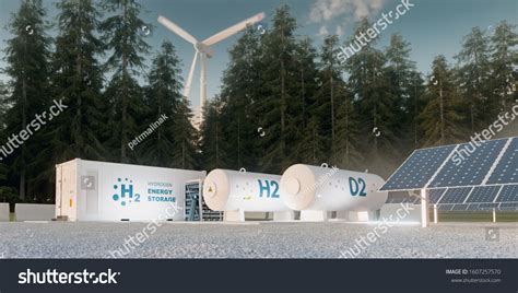 Concept Hydrogen Energy Storage Renewable Sources Stock Illustration ...