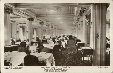 UnIted States Line Steamship SS Leviathan Interior c1910 Real Photo ...