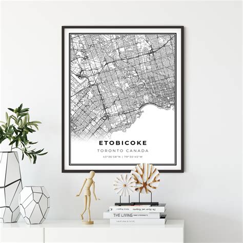 Etobicoke Map Print Toronto Ontario ON Canada Map Art Poster - Etsy