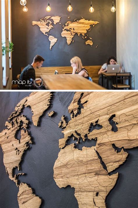 25 World Map Wall Art Designs Made From Wood | Wood world map, World map decor, World map wall decor