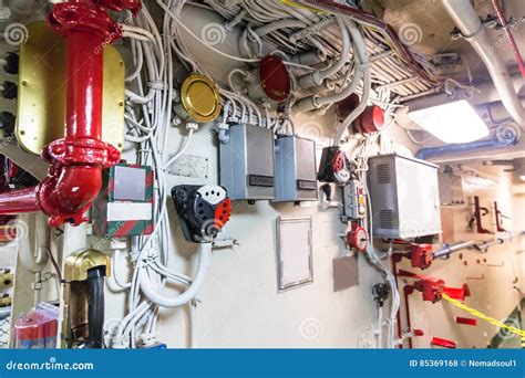 Engineering Interior of Aircraft Carrier Editorial Stock Photo - Image ...