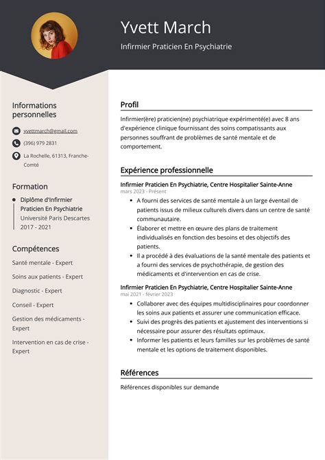 Exemples de CV Infirmier Praticien En Psychiatrie (Modèle et 20+ conseils)