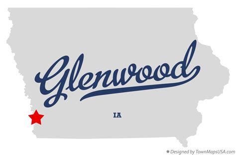 Map of Glenwood, Mills County, IA, Iowa