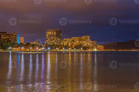 Waikiki beach at night 891556 Stock Photo at Vecteezy