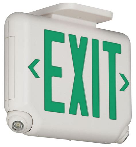 HUBBELL LIGHTING - DUAL-LITE Number of Faces 2, LED, Exit Sign with Emergency Lights, White ...