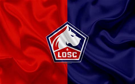 Download wallpapers Lille OSC, new logo, 4k, silk texture, new emblem, French football club, red ...