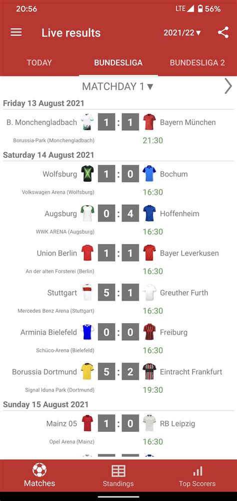 Live Scores for Bundesliga APK للاندرويد تنزيل