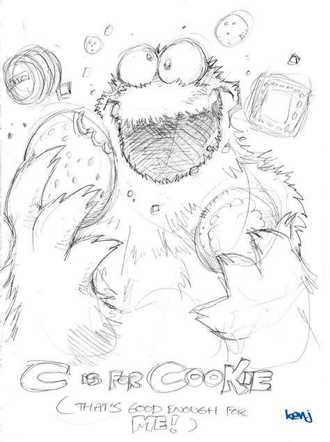 Cookie Monster sketch by Kenji-Seay on DeviantArt