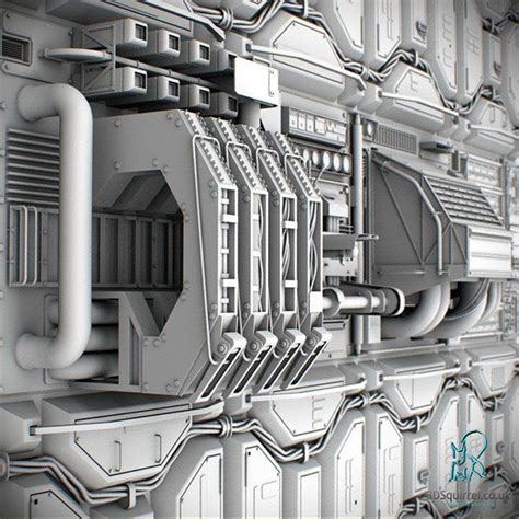 Sci-Fi Wall Panel - 3D Model for Sale - 3D Squirrel on Behance | Sci fi environment, Sci fi ...