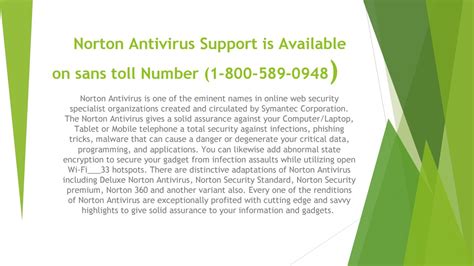 Norton antivirus support is available on sans toll23 by Norton setup ...