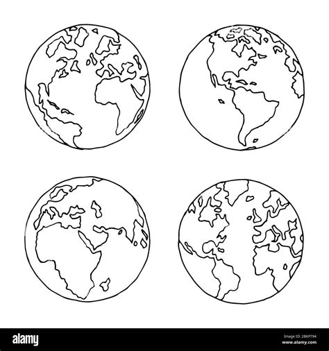 Four hemispheres earth Black and White Stock Photos & Images - Alamy