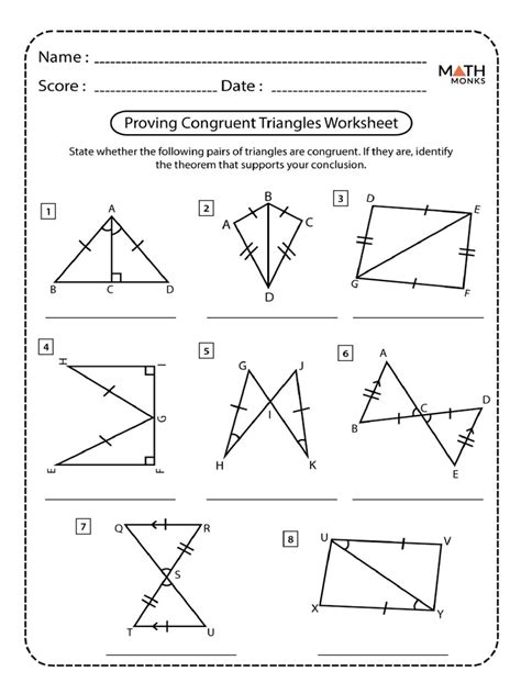 Geometry Worksheet Congruent Triangles | PDF - Worksheets Library