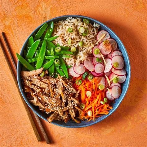 Pulled Chicken Teriyaki Donburi Bowl Recipe | Gousto | Chicken donburi recipe, Donburi recipe ...