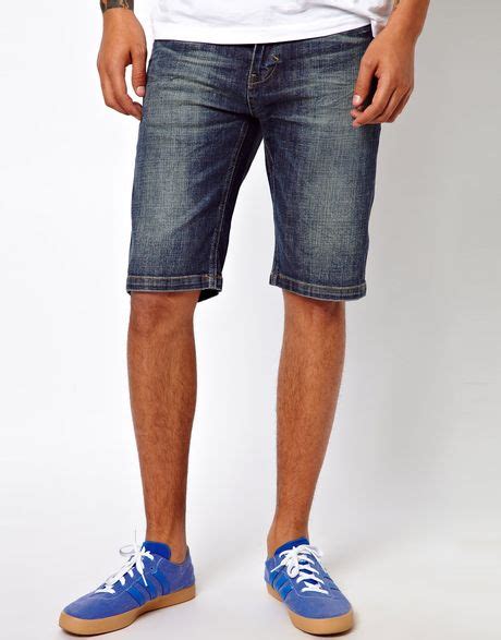 Adidas Denim Shorts in Blue for Men | Lyst