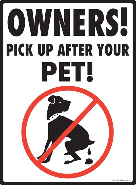 Owners Pick up After Your Pet Aluminum Dog Pooping Sign | Etsy