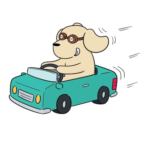 Premium Vector | Vector of dog driving car