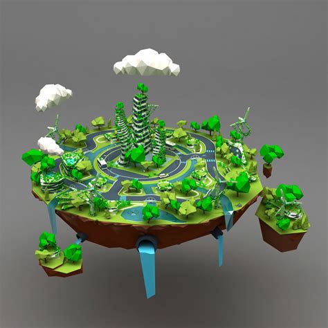 Low-poly model Abandoned Eco City by ig76. Low-poly model Abandoned Eco City / You can buy this ...