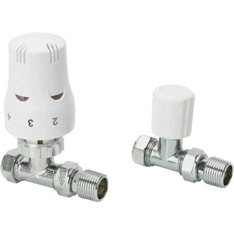 Radiator Valves Thermostatic Radiator Valves Angled or Straight Lockshield UK Valve 1/2" x 15mm ...