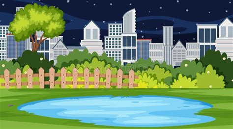 A park night scene stock vector. Illustration of flat - 150948817