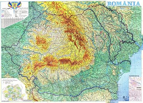 Iconic Arts Laminated 33x24 Poster: Large Detailed Physical map of ...