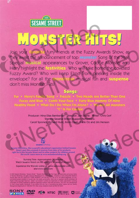 Monster Hits! - (Sesame Street) on DVD Movie