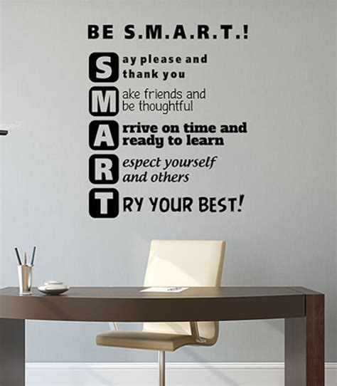 Be Smart Classroom Inspirational Quote Wall Decal Study Education ...