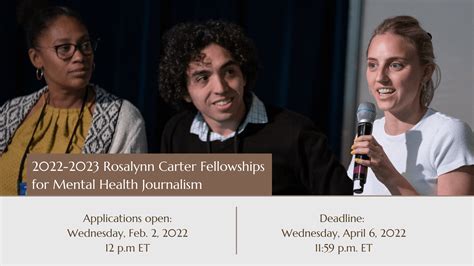 Applications Open for Rosalynn Carter Mental Health Journalism Fellowship