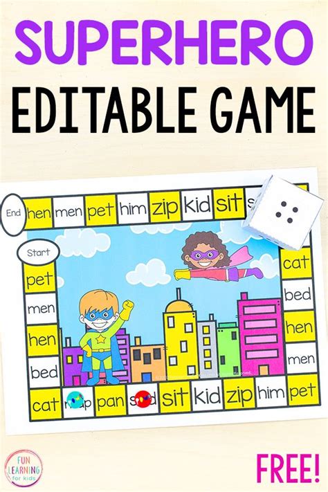 A free printable board game with a superhero theme you can use to teach ...