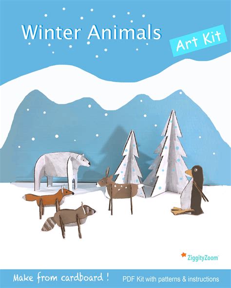 Winter Wonderland Animals PDF Art Patterns - Ziggity Zoom Family