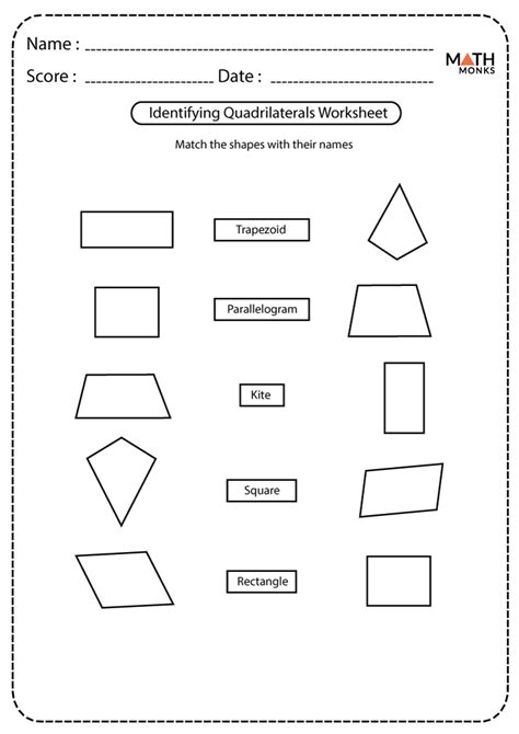 Classifying Quadrilaterals Worksheets - Math Monks