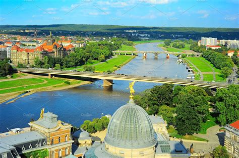 View of elbe riverdresdengermany stock photo containing aerial and | Architecture Stock Photos ...