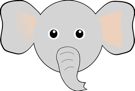 Cartoon elephant face clipart. Free download transparent .PNG | Creazilla