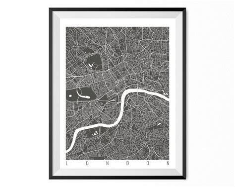 LONDON Map Art Print / England Poster / LONDON Wall Art Decor | Etsy