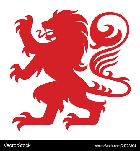 Red heraldry lion logo mascot Royalty Free Vector Image