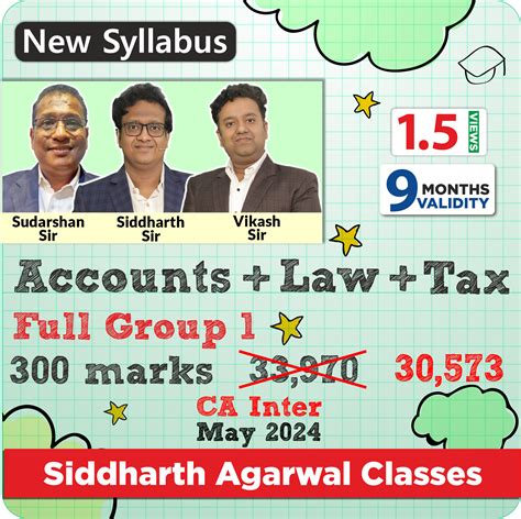 CA Inter Accounts, Law & Full Tax May 2024 (New Syllabus) - Siddharth ...