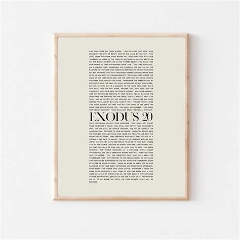 Exodus 20 the Ten Commandments, the 10 Commandments Modern Minimalist ...