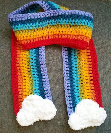 Crochet rainbow scarf. | Rainbow scarf, Crochet, Colorful scarf