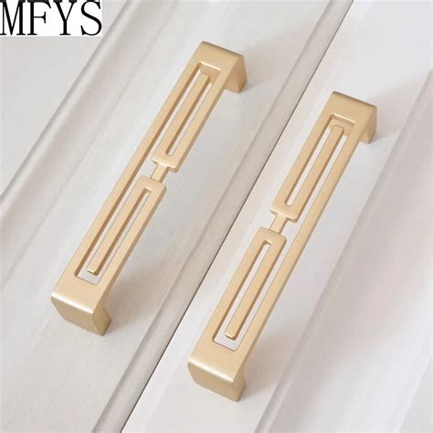 3.75" 5" Modern Brass Door Handles Drawer Pulls Knobs Kitchen Cabinet Hardware Pulls Dresser ...