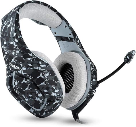 Black Game Headset Camouflage Design Stereo Music Gaming Headphone With Mic Over-Ear Headphone ...